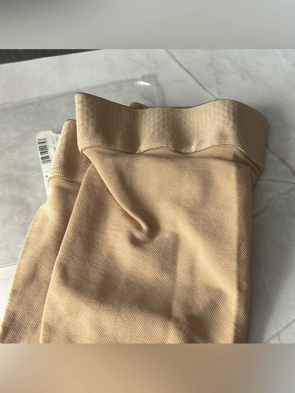 Beige Thigh High Open Toe Compression Stockings